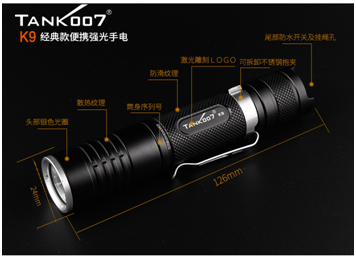 執(zhí)勤手電筒批發(fā)廠(chǎng)家 探客TANK007手電筒十大品牌